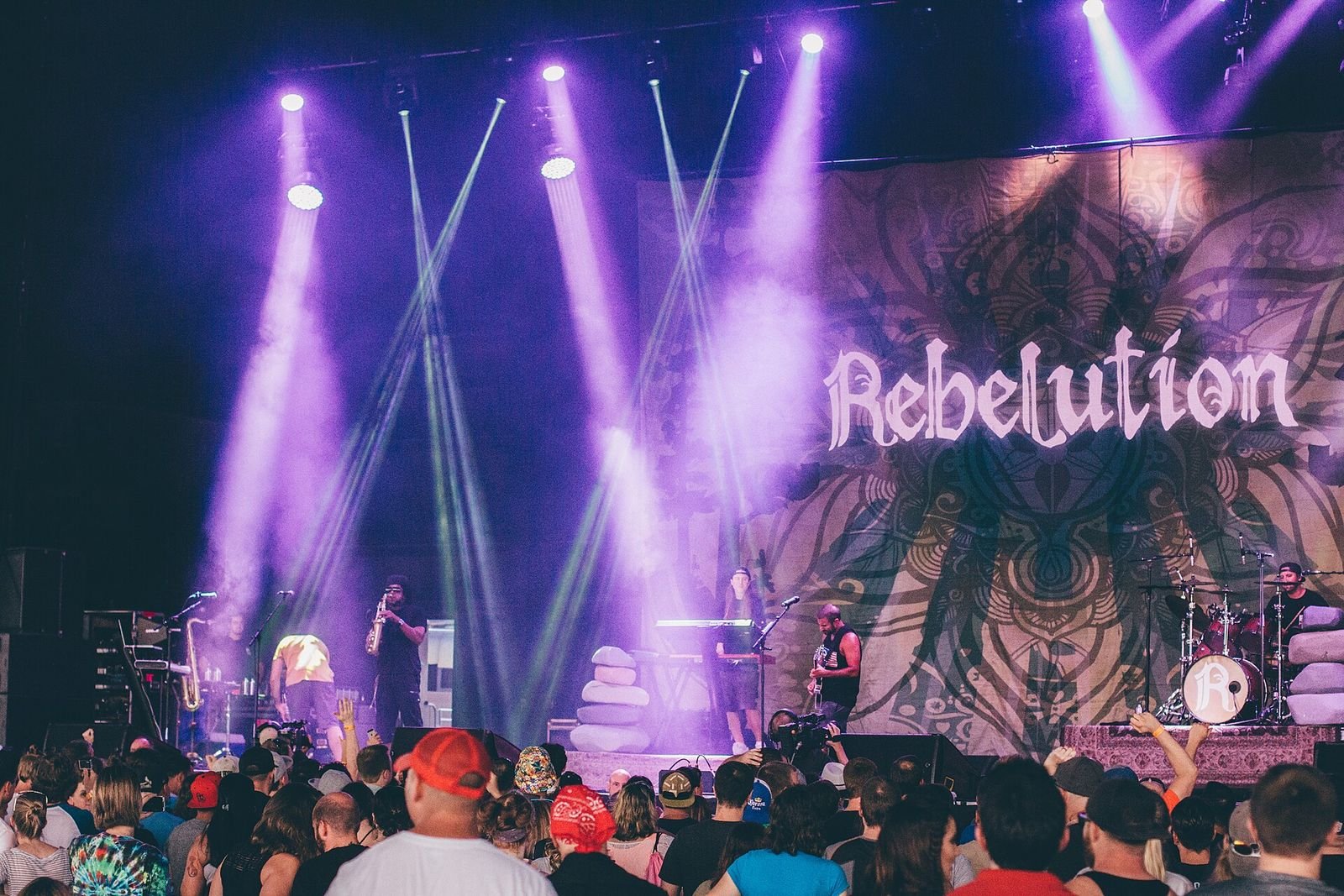 Reggae music festival crowd